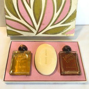 Vintage Desert Flower Toilet Water Bubble Bath De Luxe Toilet Soap Shulton Box